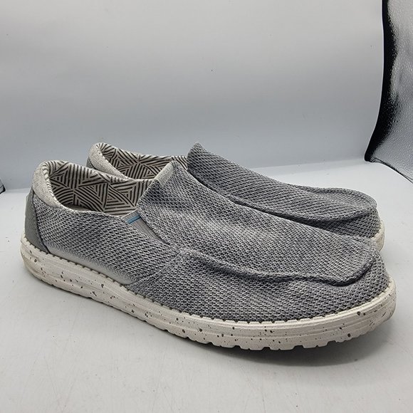 Hey Dude Mens 9 Thad Sox Sharksin Gray White Loafer Slip On Shoes Casual Comfort main image 12